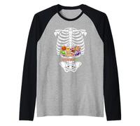 Trick Or Treat Fuel Halloween Candy Skeleton Spooky Raglan Baseball Tee