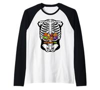 Trick Or Treat Fuel Halloween Candy Skeleton Spooky Raglan Baseball Tee