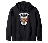 Trick Or Treat Fuel Halloween Candy Skeleton Spooky Zip Hoodie