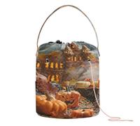 Trick Or Treat Halloween Background Crochet Bag Yarn Storage Organizer Portable Storage Bags for Crochet Hook Knitting Project