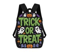 Trick Or Treat Halloween Graphic Backpack, 3D Printed School Bag, School Lunch Bag, Travel Backpack, Friends Backpack, School Backpack for Girls And Boys 17inch