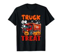 Trick Or Treat Hallowen Garbage Truck Driver Carved Pumpkins T-Shirt