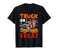 Trick Or Treat Hallowen Truck Driver Horror Carved Pumpkins T-Shirt