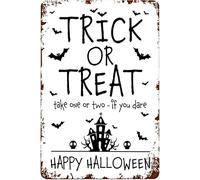Trick Or Treat Sign Halloween Candy Please Take One Social Distance Help Yourself Porch Door Candy Station Metal Signs Metal Tin Signage The Gift for Friends Family Entertainment Sign 12x16 Inch
