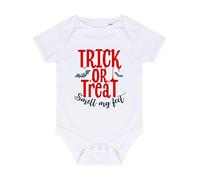 Trick Or Treat Smell My Feet Bats Halloween Statement Baby Grow Vest, 0-3 Months, White