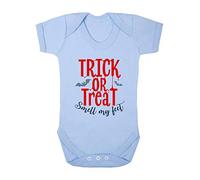 Trick Or Treat Smell My Feet Bats Halloween Statement Baby Grow Vest, 3-6 Months, Pastel Blue