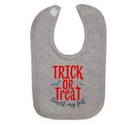 Trick Or Treat Smell My Feet Bats Halloween Statement Cotton Baby bib - Grey