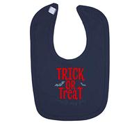 Trick Or Treat Smell My Feet Bats Halloween Statement Cotton Baby bib - Navy