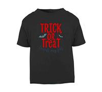 Trick Or Treat Smell My Feet Bats Halloween Statement Short Sleeve Cotton Toddler t Shirt, 3-4 Years, Black