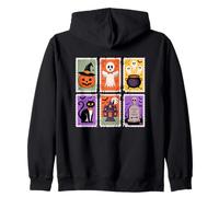 Trick Or Treat Spooky Halloween Stamps Design Zip Hoodie