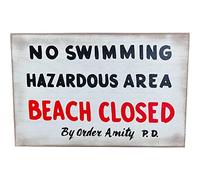 Trick Or Treat Studios Jaws No Swimming Wooden Sign Prop