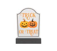 Trick or Treat Tomb Halloween Tombstone Decoration - 20.5cm Tabletop Sign - Spooky Transparent Ornament for Displays