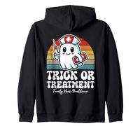 Trick Or Treatment Cute Halloween Family Nurse Practitioner Zip Hoodie