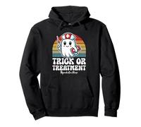 Trick Or Treatment Cute Halloween Reproductive Nurse Pullover Hoodie