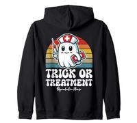 Trick Or Treatment Cute Halloween Reproductive Nurse Zip Hoodie