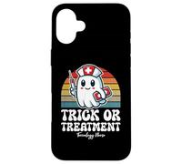 Trick Or Treatment Cute Halloween Toxicology Nurse Case for iPhone 16 Plus