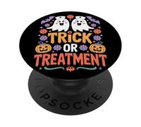 Trick Or Treatment Nurse Ghosts Spider Web Jack O Lantern PopSockets Adhesive PopGrip