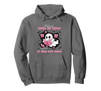 Trick Treat Myself To Books Shirt Funny Ghost Reading Pullover Hoodie