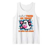 Trick Treat Myself to Books Shirt Funny Ghost Reading Tank Top