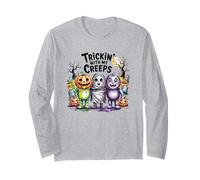 Trickin' with My Creeps Cute Halloween Monster Squad Long Sleeve T-Shirt