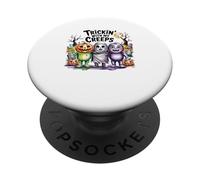 Trickin' With My Creeps Cute Halloween Monster Squad PopSockets Adhesive PopGrip