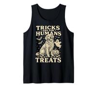 Tricks are for Humans Treats Golden Retriever Halloween Tank Top