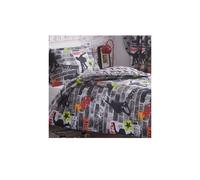 Tricks Skateboard & Graffiti Double Duvet Set (2372) - 200x200 cm, 50/50 Cotton-Poly, Includes 2 Pillowcases, Machine Washable & Tumble Dry