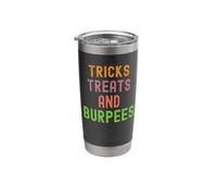 Tricks Treats and Burpees Funny Halloween Workout Stainless Steel Insulated Tumbler