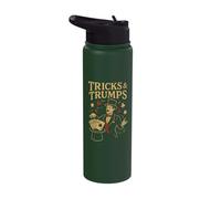 Tricks & Trumps Vintage Card Magic Illusionist Stainless Steel Insulated Water Bottle