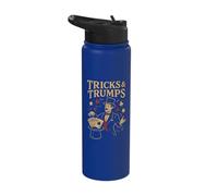 Tricks & Trumps Vintage Card Magic Illusionist Stainless Steel Insulated Water Bottle