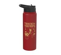 Tricks & Trumps Vintage Card Magic Illusionist Stainless Steel Insulated Water Bottle