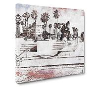 Tricks with the Skateboard Canvas Print | Gallery Wrapped 30mm Frame Wall Art | 14x14 inches | Ready to Hang | Abstract Picture | Living Room Bedroom Lounge Office