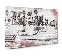 Tricks With The Skateboard Canvas Print | Gallery Wrapped 30mm Frame Wall Art | 30x20 inches | Ready to Hang | Abstract Picture | Living Room Bedroom Lounge Office