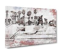 Tricks with The Skateboard Canvas Print | Gallery Wrapped 30mm Frame Wall Art | 30x20 inches | Ready to Hang | Abstract Picture | Living Room Bedroom Lounge Office