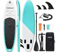 Triclicks 10.6ft/10ft Stand Up Paddle Boards Inflatable SUP Board Surfboard-Beginner's Kit, Adjustable Paddle, Air Pump With Pressure Guage, Fin, Repair Kit, Premium Leash, Rucksack (Style 01, 10ft)