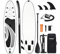 Triclicks 10ft Stand Up Paddle Boards Inflatable SUP Board Surfboard - Beginner's Kit. Adjustable Paddle, Air Pump With Pressure Guage, Fin, Repair Kit, Premium Leash & Rucksack (Style 10)