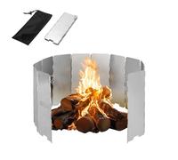 Triclicks Camping Stove Windshield, 12-Plates Aluminum Stove WindScreen With Storage Bag, Folding Camp Stove Windshields, Cooker WindScreen, Gas Stove Windshield,for Camping, Hiking, Picnic26*10*2.5cm