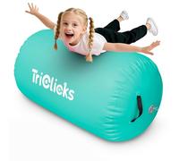 Triclicks Inflatable Air Roller Gymnastics Mats 4 Sizes 80/100/120 cm Air Roll Air Barrel Gymnastics Mat Tumbling Mat Fitness Exercise Training Roller for Home Use & Gym (120x75cm, Green)