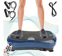 Triclicks Vibration Exercise Machine,Ultra Slim Vibration Plate Power Trainer,Motor Vibration Plate | 180 Levels | Bluetooth Speaker | Remote Control | 2 Loop Bands | USB Music Player (Navy blue)