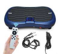 Triclicks Vibration Plate Exercise Machine for Home Fitness - Whole Body Workout Vibration Fitness Trainer Machine for Weight Loss and Shaping with Bluetooth Speaker & 2 Resistance Bands (Blue)