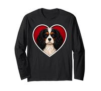 Tricolor Cavalier King Charles Spaniel Heart Long Sleeve T-Shirt