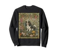 Tricolor Cavalier King Charles Spaniel William Morris Floral Sweatshirt