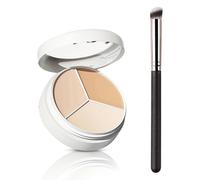 Tricolor Concealer, Face Contour Color Corrector Makeup Palette Cream Kit, Mature Light Medium Skin Cover Spots Marks Highlight Contours
