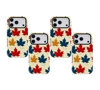 Tricolor Maple Leaf 3-Layer Heavy Duty Phone Case - Shockproof Protective Cover with TPE & PBT Materials, Drop-Resistant Design for All Models