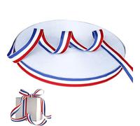 Tricolour Decorative Nylon Ribbon, Red White Blue Striped Grosgrain Ribbon for Gift Wrapping, Crafting, Balloon, Sewing Project, Hair Bows, Bridal Bouquet, National Celebrations