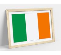 tricolour ireland flag Framed Wall Art Print Picture - A4 - Light Oak Frame