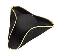 Tricorn Felt - Black Pirate Hats Caps & Headwear for Fancy Dress Costumes Accessory