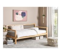 Beliani Daybed Wood Tricot 90 X 200 Cm (Eu Single) Light Brown