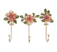 Tricune Vintage Flower Shaped Decorative Wall Hooks Rack Hangers for Hanging Clothes Coats Towels Keys Hats, 3 Pack Antique Metal Mounted Wall Hook