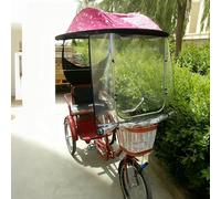 Tricycle Cover, All-Season Tricycle Clothing, Tricycle Frame Canopy, Easy Entry and Exit Cover, for Outdoor Riding, Rain Sun UV Dust Wind Proof(Pink)
